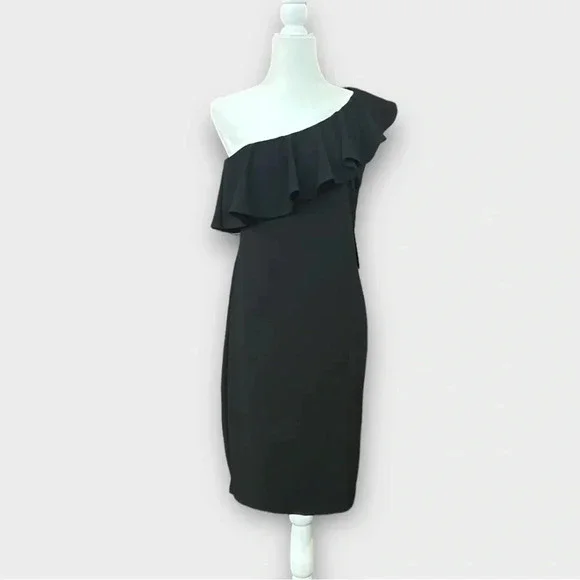 Lulus Life is But a Dream Black One-Shoulder Cocktail Party Dress Size XL - Picture 4 of 9